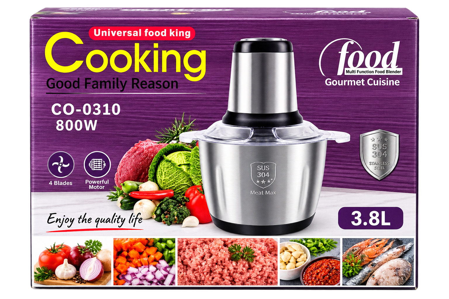 خردکن کوکینگ مدل CO-0310 ظرفیت ۳.۸ لیتر