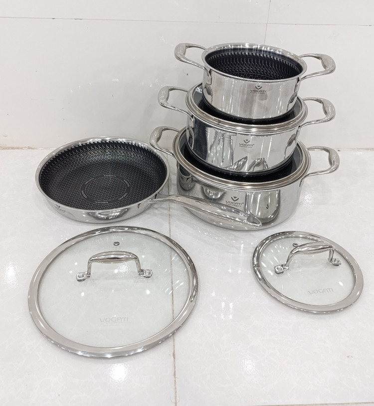 سرویس قابلمه ووگاتی مدل CW-TRI-8XS با کف لیزری استیل